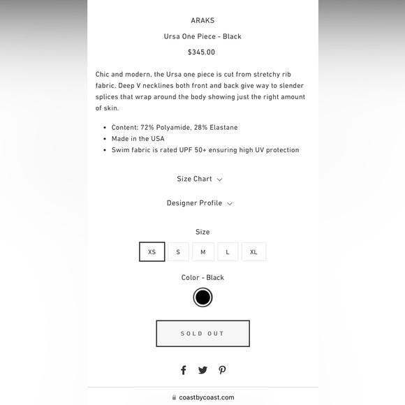 ARAKS ursa cutout one piece in black, size S - Picture 4 of 8